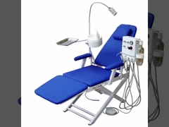 Clinique dentaire mobile Unité de chaise dentaire pliable portable avec unité de turbine suspendue