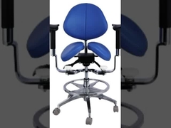 Assise en selle divisée ergonomique Tabouret dentaire de luxe en micro-fibres en cuir dentaire Chaise en selle pivotante