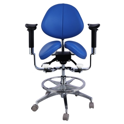 Assise en selle divisée ergonomique Tabouret dentaire de luxe en micro-fibres en cuir dentaire Chaise en selle pivotante