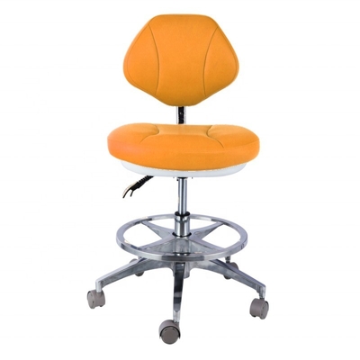 Chaise d'assistant dentaire rotative à 360 degrés Siège confortable Tabouret dentaire avec dossier