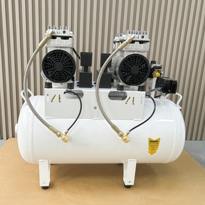 Compresseur de pompe à vide dentaire de 1100 W 60L à faible bruit Compresseur d'air double dentaire OEM/ODM