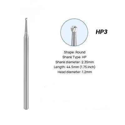 Tungstène HP Polissage Carbide Bur 2,35 mm Dental HP Carbide Bur Pour la pièce à main droite