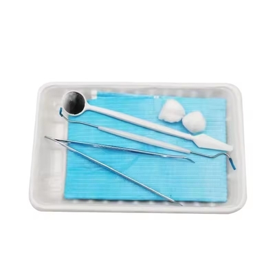 Un kit d'instruments dentaires jetables avec miroir/pincelle/sonde/bib//tableau bon prix