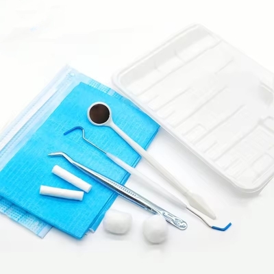 Un kit d'instruments dentaires jetables avec miroir/pincelle/sonde/bib//tableau bon prix