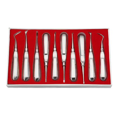 10pcs kit d'ascenseur dentaire dentiste outils chirurgicaux en acier inoxydable ascenseur de racine dentaire