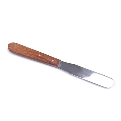 Matériau dentaire en acier inoxydable mélangeant spatule poignée en bois laboratoire dentaire plâtre dentaire spatule