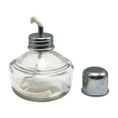 Lampette à alcool en verre de laboratoire dentaire 120 ml lampe à spirits bouchon métallique lampe à alcool avec mèche tissée