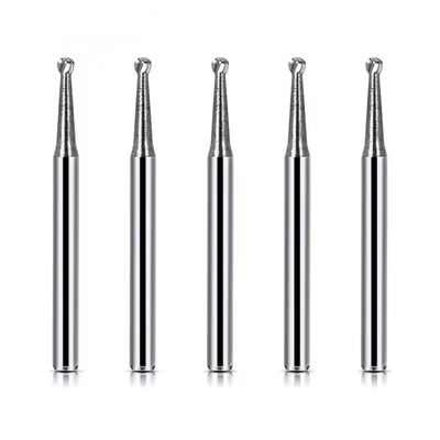 10pcs/ boîte Polissage médical Bur Tungstène Carbide dentaire Bur boule forme Carbide Burs pour les prothèses dentaires