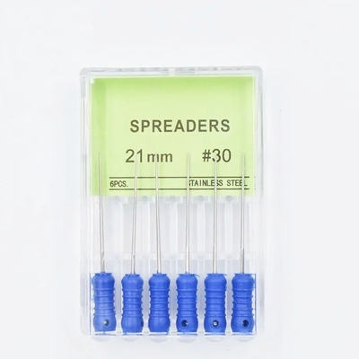 Dentiste Endodontique Disperseurs de doigts coniques 21/25mm en acier inoxydable à usage manuel Disperseurs dentaires à fichier du canal endodontique