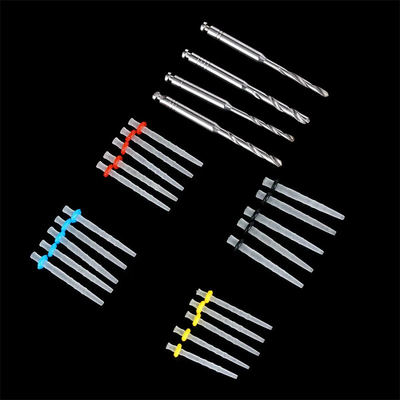 Dentiste à vis droite endodontie conique en fibre spirale avec perceuse 20 perceuses et 4 perceuses
