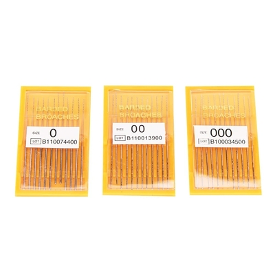 Broches dentitaires à barbe en acier inoxydable Aiguilles endodontiques assorties sans poignée