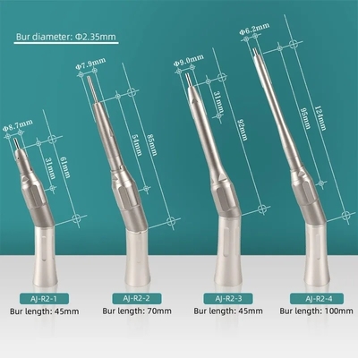 Dentistique chirurgicale pièce à main dentaire orale à basse vitesse pièce à main 20 degrés 1/1 chirurgicale pièce à main droite