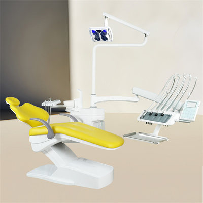 Unité de chaise dentaire montée en haut avec fonction de blanchiment des dents Opération Unité de traitement dentaire en cuir en PU de luxe