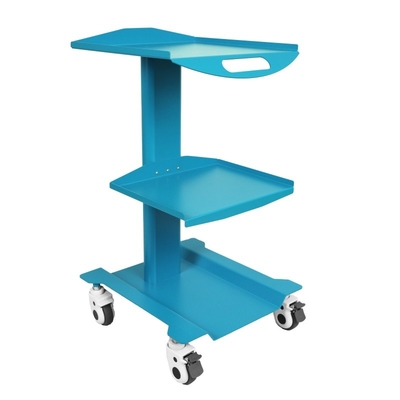 Meubles de clinique dentaire chariot mobile avec plateau à trois couches conception de couleur chariot mobile en acier inoxydable avec prise intégrée