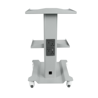 Meubles de clinique dentaire chariot mobile avec plateau à trois couches conception de couleur chariot mobile en acier inoxydable avec prise intégrée