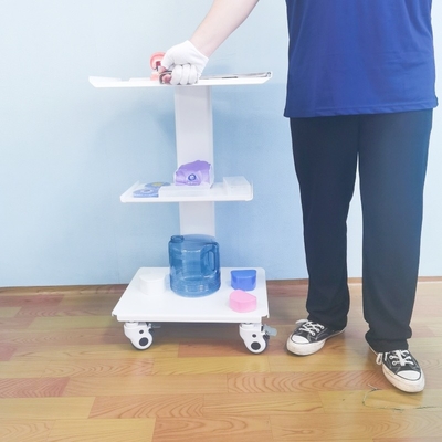 Chariot de dentiste en acier inoxydable Chariot de laboratoire mobile multifonctionnel avec prise intégrée 3 couches Chariot mobile