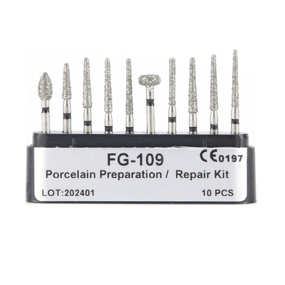 Fourniture à chaud Dental Diamond Bur Set Finishing Cavité Kit de préparation usine Directement à grande vitesse de forage Bur