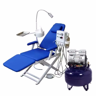 Unité de chaise portable dentaire légère Chaise pliante mobile avec lumière LED Travail avec unité de turbine portable
