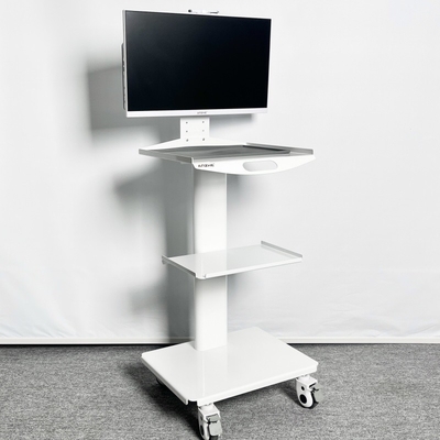 Scanner d'oreille d'hôpital Chariot d'infirmière mobile 3 couches Chariot dentaire Chariot mobile en acier inoxydable avec prise intégrée