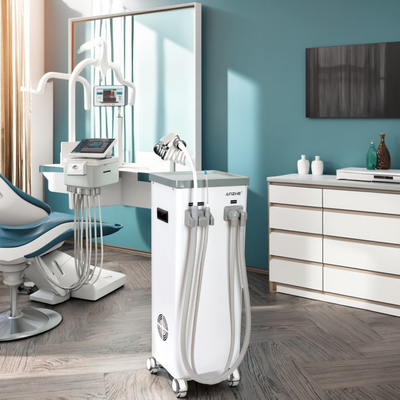 Unité mobile d'aspiration dentaire avec réservoir d'eau sale éjecteur automatique de salive dentaire de drainage aspiration 800L par min machine d'aspiration