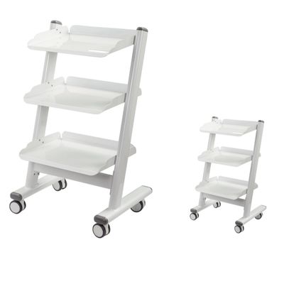 Chariot de salon économique et pratique à 3 niveaux, chariot mobile dentaire durable, chariot à outils en métal pour hôpital dentaire avec quatre roues