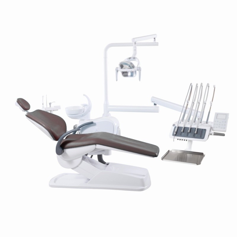 Clinique dentaire Unité dentaire complète avec capteur lumineux LED Chaise dentaire montée en haut