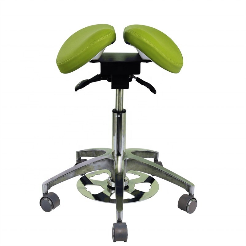 Salon de beauté Chaise confortable Green Micro Fibre tabouret de dentiste en forme de selle Chaise dentiste