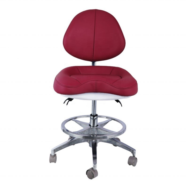 Tabouret de dentiste en cuir doux unique Siège confortable hauteur réglable Chaise de dentiste à roues