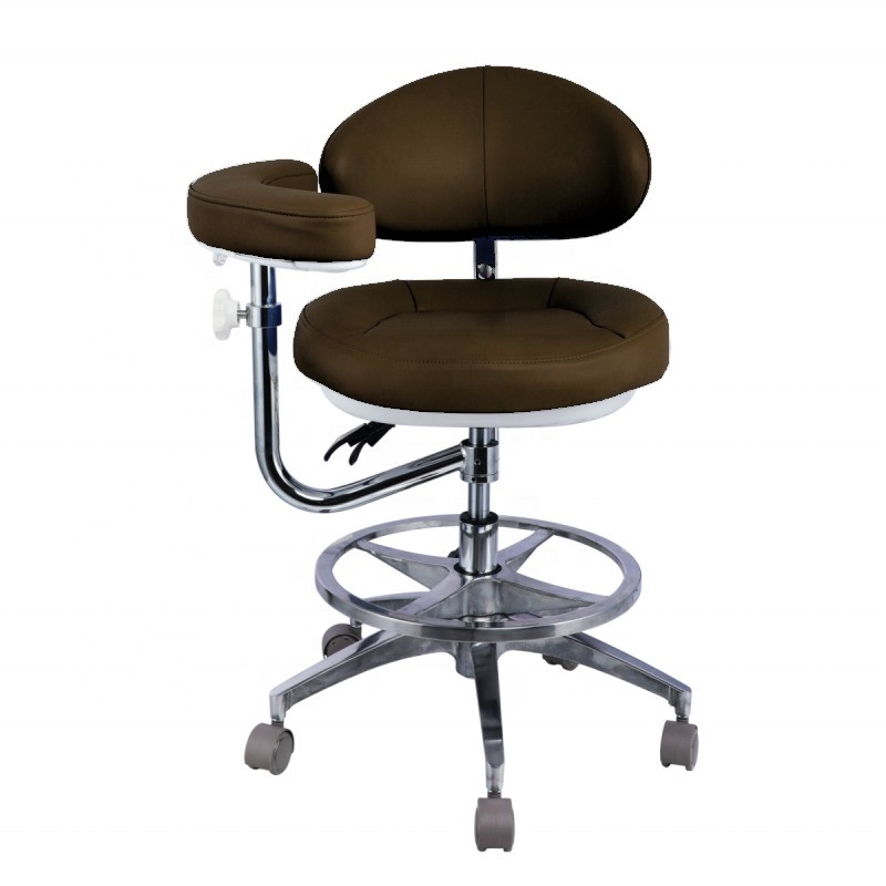 Design de luxe Tabouret de dentiste Chaise de médecin Travail au microscope Tabouret chirurgical avec accoudoir