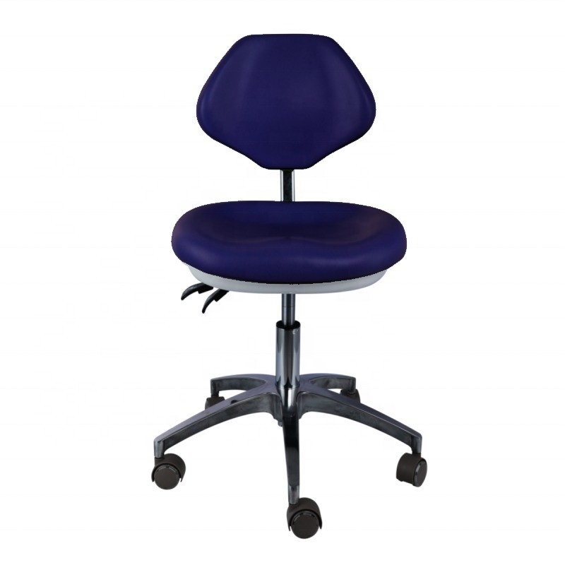 Clinique dentaire Docteur assistant Tabouret en cuir Pu Siège confortable Couleur bleue Tabouret dentaire