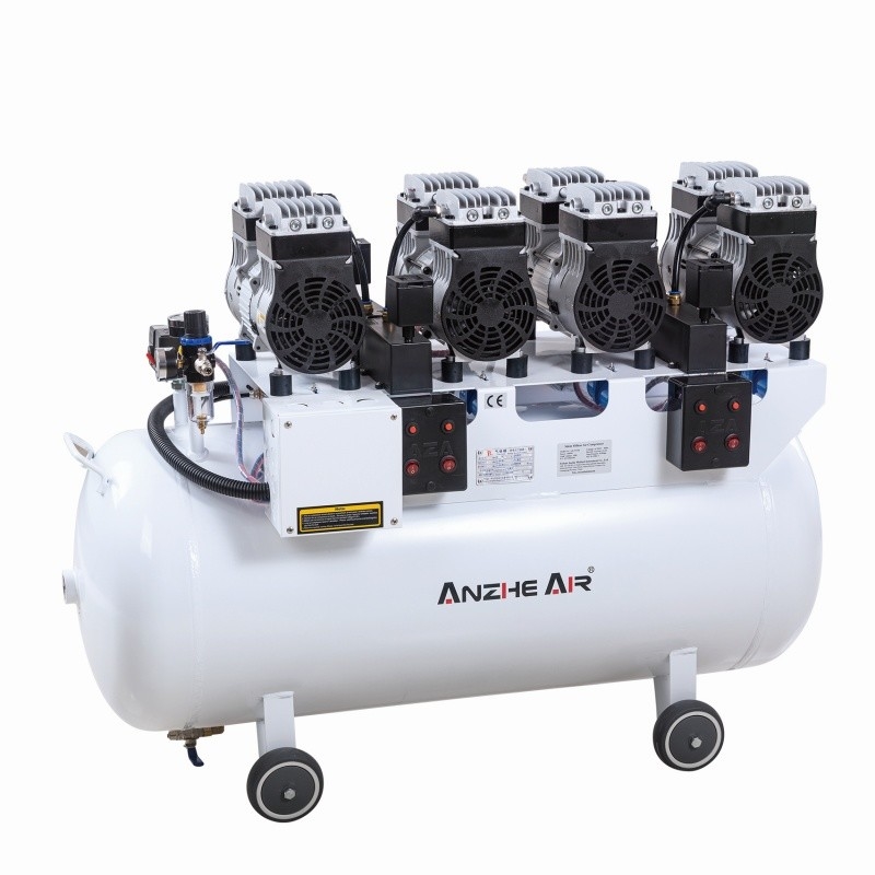 Compresseur à pompe à air dentaire d'usine Foshan 128L 3400W Compresseur dentaire silencieux