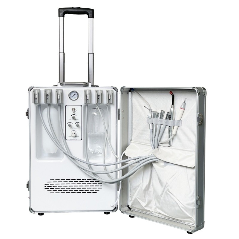 Conception de valise Unité dentaire portable pour étudiant avec compresseur d'air intégré 6L réservoir