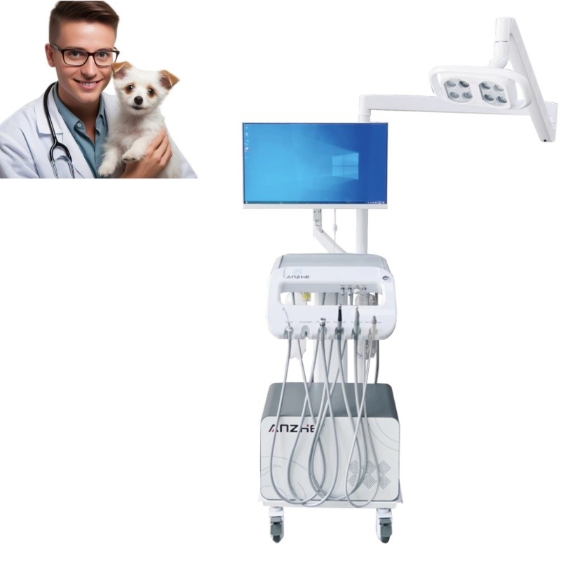 Chariot de traitement dentaire pour animaux Unité dentaire vétérinaire mobile pour hôpital pour animaux de compagnie Clinique système dentaire pour animaux de compagnie à vendre à chaud