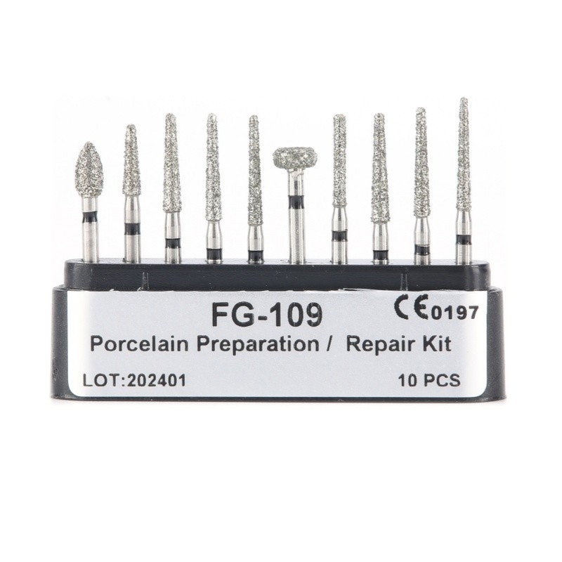 Fourniture à chaud Dental Diamond Bur Set Finishing Cavité Kit de préparation usine Directement à grande vitesse de forage Bur