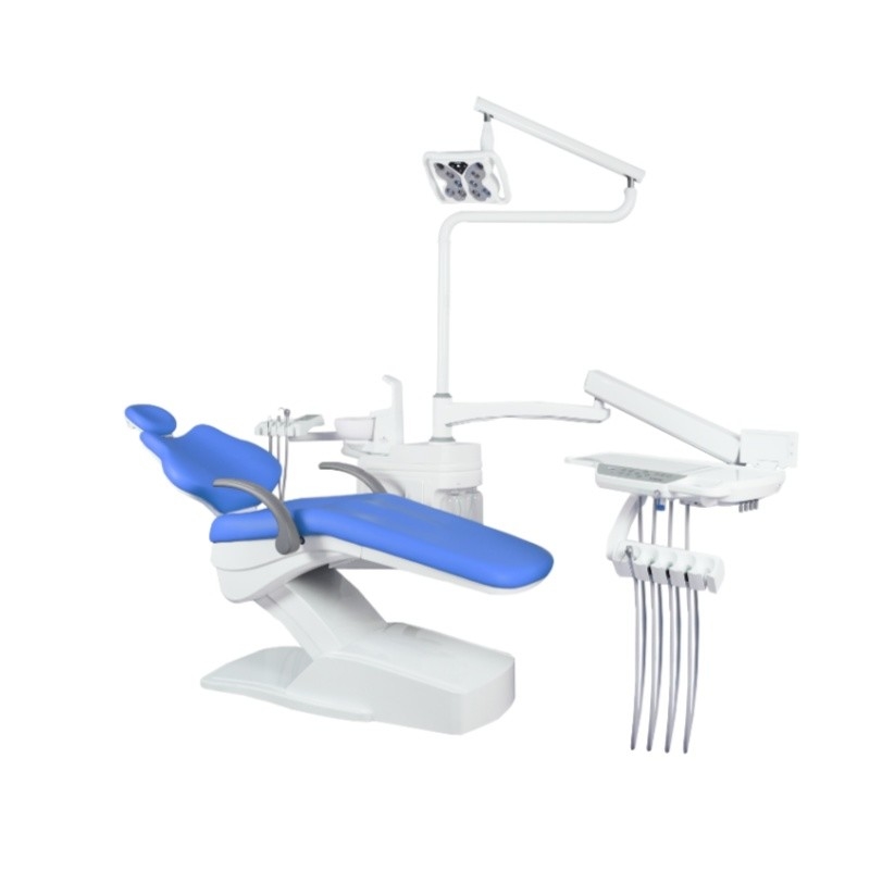 Équipement de clinique dentaire Chaise dentaire de luxe Unité d'usine Foshan Personnalisé Accepter chaise de traitement dentaire à coussin doux