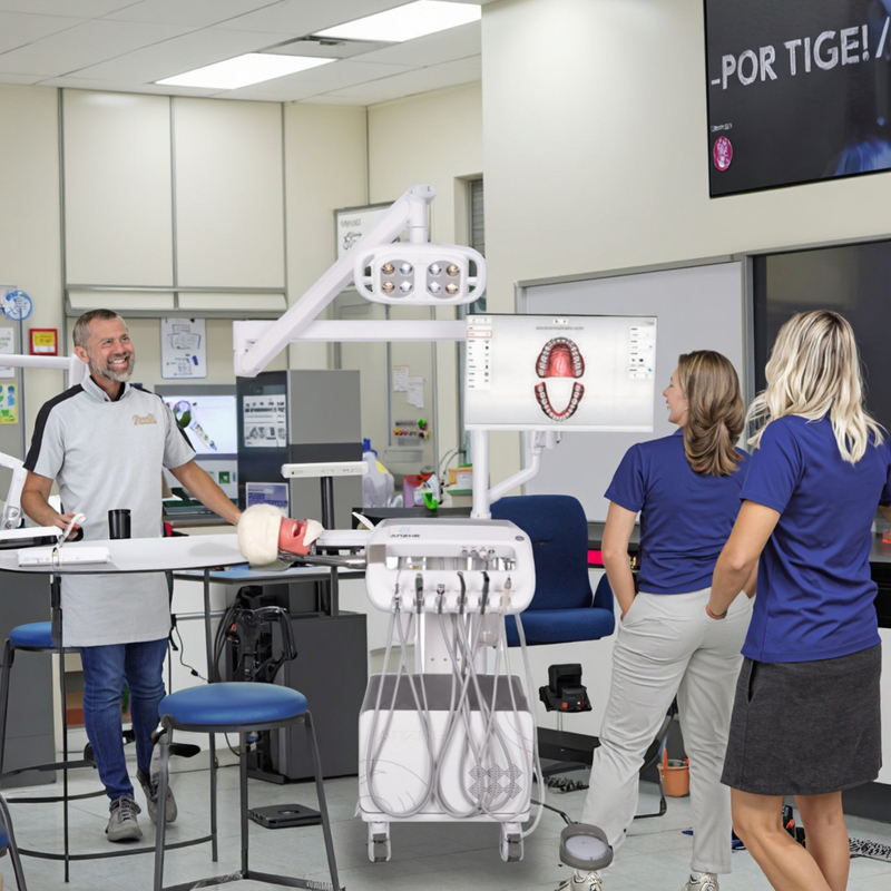 Système de simulation orale pour la formation collégiale Système de formation avancée en simulation dentaire avec compresseur et lampe chirurgicale