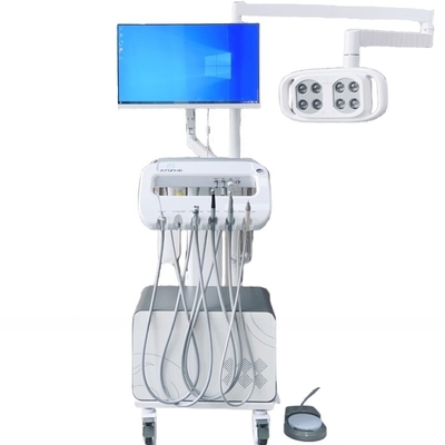 Clinique dentaire Chariot dentaire avec PC et caméra orale Unité dentaire mobile unique avec lampe