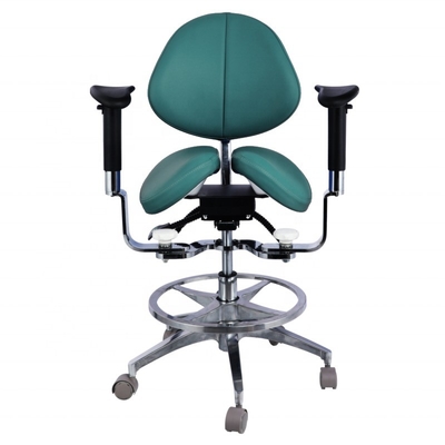 Assise en selle divisée ergonomique Tabouret dentaire de luxe en micro-fibres en cuir dentaire Chaise en selle pivotante