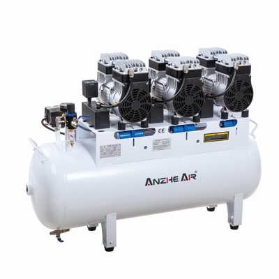 Compresseur d'air silencieux de 90L sans huile Compresseur d'air dentaire de 2500W utilisé pour 6 fauteuils dentaires