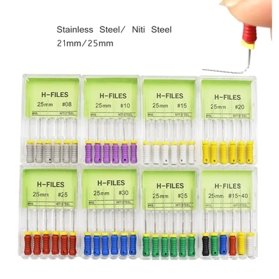 Endodontie H Fichier en acier inoxydable Dentistique Endo Fichiers Dentistique H Fichier de taille multiple
