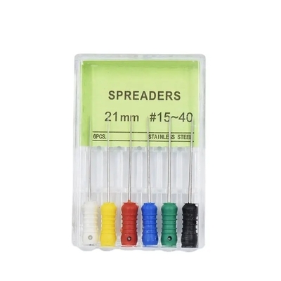 Dentiste Endodontique Disperseurs de doigts coniques 21/25mm en acier inoxydable à usage manuel Disperseurs dentaires à fichier du canal endodontique