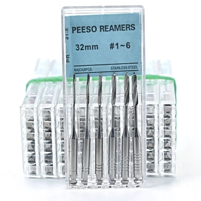 Instruments de canal radiculaire endodontique dentaire 32 mm Reamers dentaires Pesso pour agrandir la portion cervicale