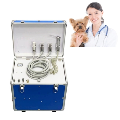 Clinique vétérinaire mobile Unité dentaire portable avec compresseur d'air de 550W Mode bagages Équipement de traitement dentaire pour animaux de compagnie Unité de traitement dentaire