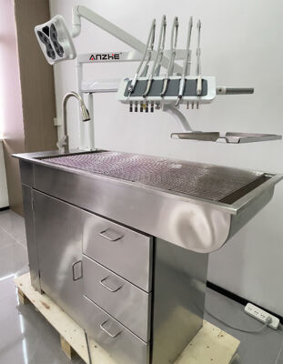 Unité dentaire vétérinaire tout-en-un avec compresseur d'air silencieux sans huile, lumière LED, équipement dentaire portable pour clinique vétérinaire