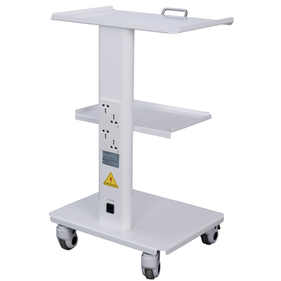 Chariot mobile dentaire à trois niveaux durable. Chariot à rouleaux en acier laminé à froid pour les cliniques, les laboratoires et la formation dentaire.