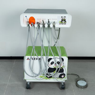 Unité dentaire vétérinaire portable avec compresseur d'air sans huile silencieux Station de travail dentaire vétérinaire compacte avec lampe de curation à LED à échelle ultrasonique et système d'aspiration pour clinique dentaire animale