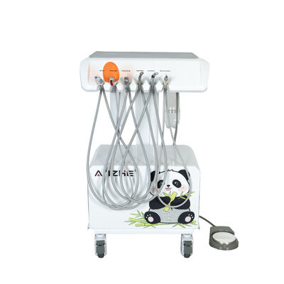 Unité dentaire vétérinaire portable avec compresseur d'air sans huile silencieux Système d'aspiration de lumière de cicatrisation LED intégré pour la clinique animale