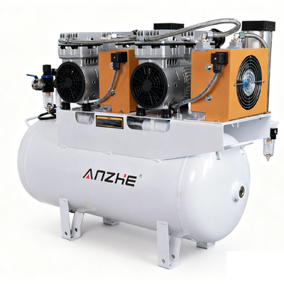 Un bon prix. Compresseur d'air dentaire sans huile silencieux avec sèche-air 60L 1700W Compresseur dentaire à faible bruit pour 4 chaises dentaires en ligne
