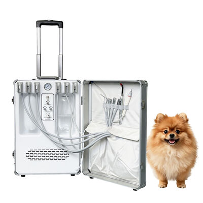 Un bon prix. Unité dentaire portable vétérinaire avec compresseur d'air sans huile, écailleuse à ultrasons et système d'aspiration tout en un équipement de traitement dentaire mobile pour animaux de compagnie en ligne