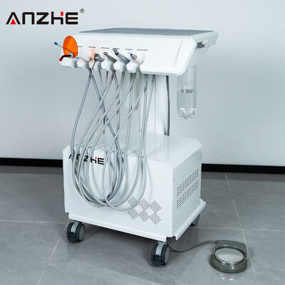 Unité dentaire portable avec compresseur d'air intégré échelleur à ultrasons LED de traitement de la lumière haute basse vitesse pièce à main mobile de traitement dentaire chariot de travail dentaire compact pour la clinique dentaire